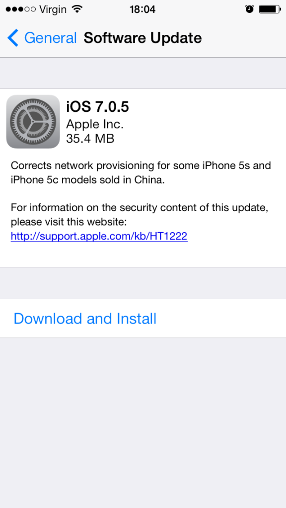 iOS 7.0.5 Yayınlandı